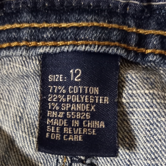 Baccini Jeans Womens  Size 12 Blue Straight Leg Mid Rise. Distressed. - Picture 6 of 10